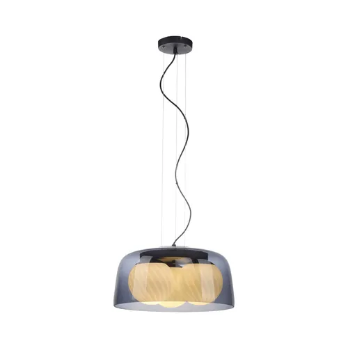 Paul Neuhaus Pendelleuchte CALOPUS - Elegante 3-flammige Deckenleuchte - Moderne Pendelleuchte in grau/weiß, 40 cm lang und höhenverstellbar bis 150 cm, ideal für stilvolle Indoor-Beleuchtung ohne Leuchtmittel.