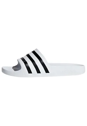 adidas Unisex-Erwachsene Adilette Aqua Badeschuhe, Weiß (Footwear White/Core Black/Footwear White 0), 44 1/2 EU
