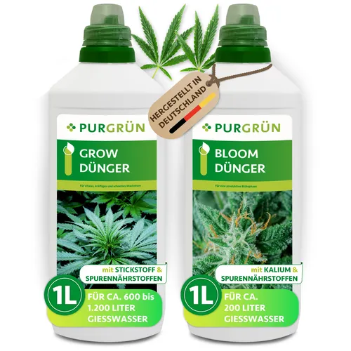 Purgrün Hanf-Dünger-Set, Flüssigdünger, Hanf, 2 x 1 L