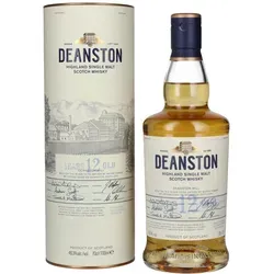 Deanston 12 Jahre Highland Single Malt Whisky - Whisky aus den Highlands, überzeugt mit Honig-Süße und fruchtigen Noten. Perfekt für Genießer und Sammler!
