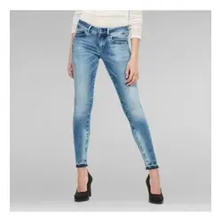 G-Star Damen Jeans Lynn Mid Skinny Ripped Edge blau (27/28) - Stylische Jeans mit Five-Pocket-Design und taillierter Passform. Aus hochwertigem Stretch-Denim für optimalen Komfort, versehen mit rohen Kanten und geteilten Nähten. Ideal für lässige Looks.