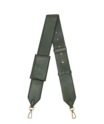 Liebeskind Berlin Schultergurt, Cypress Green Schafsleder - Eleganter Schultergurt aus hochwertigem, natürlich genarbtem Schafsleder, längenverstellbar und mit zwei Karabinern für einfache Befestigung an Taschen – ideal für City und Büro.