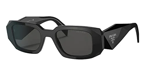 PRADA Damen Sonnenbrille 0PR17WS - Stilvolle Cat Walk Sonnenbrille in rechteckiger Form, aus langlebigem Kunststoff und in elegantem Schwarz, perfekt für modebewusste Damen.