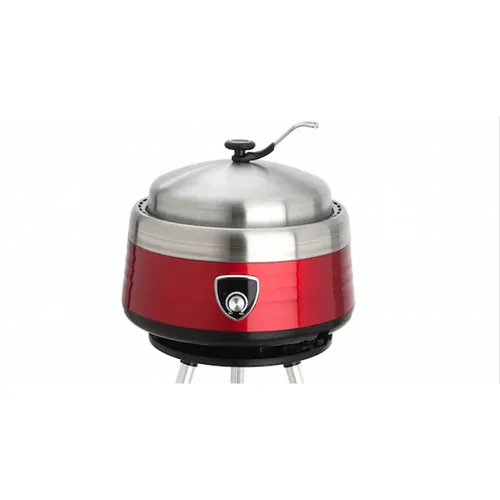 Vulcano 38 cm Holzkohlegrill mit Zubehör - Grill für Garten, Camping und Strand, inklusive 2 Grillaufsätzen und Haube für vielseitige Zubereitungsmöglichkeiten.