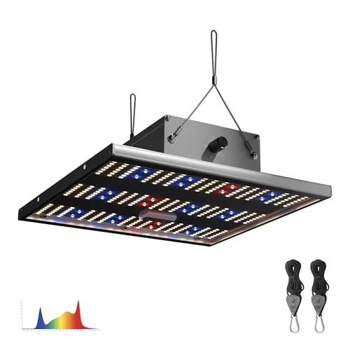 Caluma Force 75 W LED Grow Lampe - Pflanzenzubehör mit Dimmfunktion und Vollspektrum für optimales Wachstum in Growboxen und Gewächshäusern, langlebig mit 50.000 Std. Leuchtdauer.