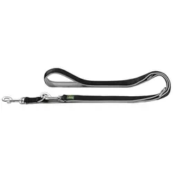 Hunter Verstellbare Hundeleine Neopren schwarz/grau - Hundeleine aus strapazierfähigem Neopren, 300 cm lang und 25 mm breit – ideal für Komfort und Kontrolle beim Gassigehen.