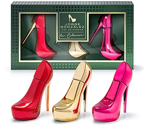 JORGE GONZÁLEZ by GLAMOUR & HEELS - La Colección Eau de Parfum Set | 150ml - Eau de Parfum für Damen, enthält 3 raffinierte Düfte in eleganten High Heel Flakons, ideal für besondere Anlässe oder den täglichen Gebrauch.