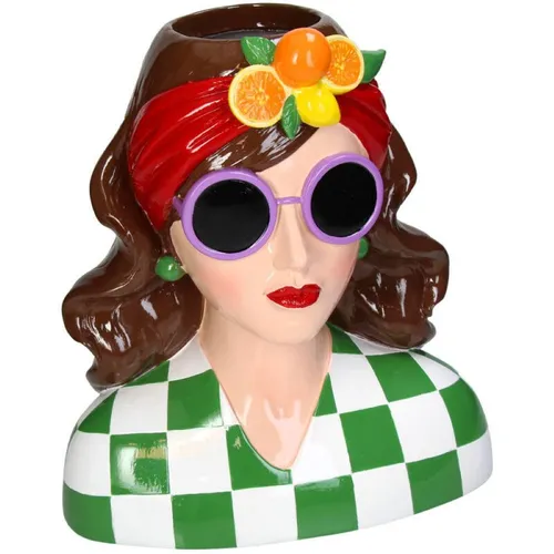 HD Collection Dekovase Vase Frau Mode Queen Fashion Vintage Bunt 29 cm - Dekovase im Vintage-Fashion-Stil, 29 cm hoch aus Polyresin, verleiht jedem Raum eine stilvolle Note mit einem einzigartigen Frauenmotiv.