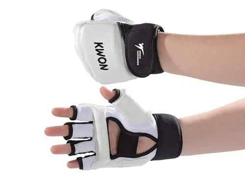 KWON Boxhandschuhe Handschutz WT World TKD, weiß, S - Boxhandschuhe für Taekwondo, offiziell anerkannt vom World Taekwondo Verband, aus PU mit EVA Dämpfung für optimale Sicherheit und Komfort.