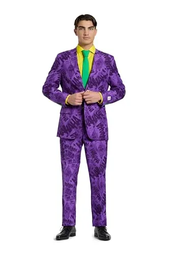 OppoSuits Herren Opposuits – The Joker™ Licensed Superhero Halloween Costumes For Men Full Suit: Jacket, Pants Herrenanzug, Violett, 54 EU