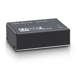 LD Systems PPA 2 - Kompakter Phono-Entzerrer - Verstärker für Plattenspieler, der extrem niedrige Ausgangssignale auf RIAA-Norm entzerrt und den Anschluss an Geräte ohne Phono-Eingang ermöglicht.
