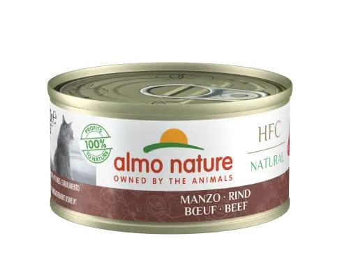 Almo HFC Wet, Natural - Rind für Katzen, hochwertiges feuchtes Futter mit natürlichen Zutaten
