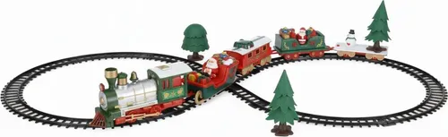 ECD Germany Weihnachtszug Set mit Licht & Sound - Nostalgischer Weihnachtszug mit 22 Teilen, flexibles Schienensystem und festliche Musik – ideal für stimmungsvolle Dekoration unter dem Tannenbaum.