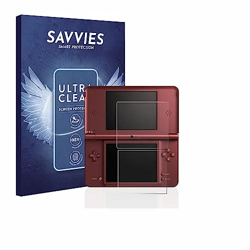 Savvies 18 Stück Schutzfolie für Nintendo DSi XL Displayschutz-Folie Ultra-Transparent