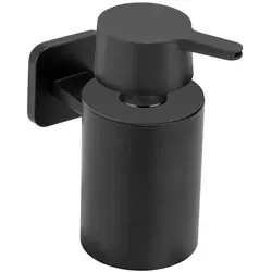 Wenko Seifenspender Porto Matt Schwarz - Stylischer Seifenspender aus Metall und Kunststoff, 9,5x11,5x14,5 cm, ideal für die Wandbefestigung, elegante Badaccessoires für einen modernen Waschplatz.