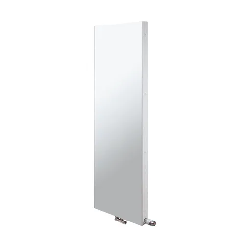 HM Vertikalheizkörper THEMA Plan | Typ 20 | 1800x900 mm | rechts - Eleganter Vertikalheizkörper mit flacher Aluminiumfront und mittigen Anschlüssen. Ideal für moderne Räume und erweiterbar mit Handtuchhaltern für zusätzlichen Komfort.