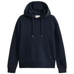 GANT REG TONAL SHIELD HOODIE Damen XXL in Evening Blau - Stylischer Hoodie für Damen von GANT mit Ton in Ton Stickerei und praktischer Kapuze. Aus weicher Sweatware, ideal für lässige Outfits und hohen Tragekomfort.