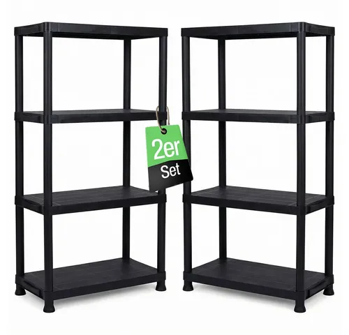 ONDIS24 Steckregal 2er Set, 60 x 30 x 135 cm - Praktisches Schwerlastregal mit 4 Böden, belastbar bis zu 80 kg. Ideal für Lagerung und Organisation in Haushalt oder Werkstatt. Schneller Aufbau dank Stecksystem in nur 5 Minuten.