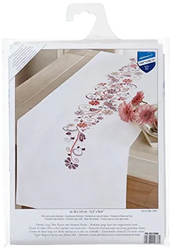 VERVACO Stickpackung Kreuzstich Set Vorgedruckt Tischläufer Fantasie Stickdecken Vorgezeichnet DIY Basteln Erwachsene Kreativ Stickläufer zum Selbersticken 38 x 142 cm Stickset