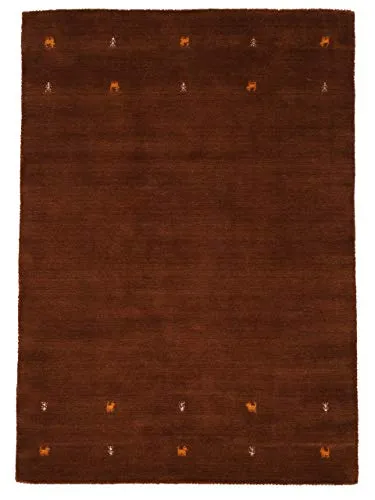carpetfine Wollteppich Gabbeh Uni Braun 60x90 cm | Moderner Teppich für Wohn- und Schlafzimmer - Hochwertiger Wollteppich in Braun, ideal für Wohn- und Schlafzimmer. Strapazierfähig, pflegeleicht und passend für Fußbodenheizung. Verleiht jedem Raum eine gemütliche Atmosphäre.