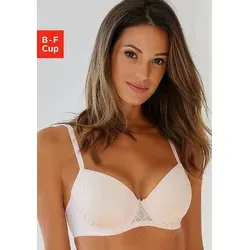 Schalen-BH LASCANA "Chiara", Damen, Gr. 75, Cup F, rosa - Modischer Schalen-BH mit nahtlos vorgeformten Cups aus hochwertigem Tactel-Material. Verstellbare Träger und ein elegantes graphisches Netz-Muster machen ihn zum perfekten Begleiter für besondere Anlässe.