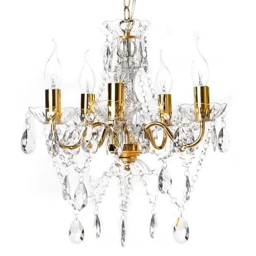 riess-ambiente Kronleuchter DIAMONDS S 40cm gold - Eleganter Kronleuchter im Barock Design aus Acryl, ideal für Wohnzimmer und Schlafzimmer. Verleiht jedem Raum einen Hauch von Luxus und Individualität.