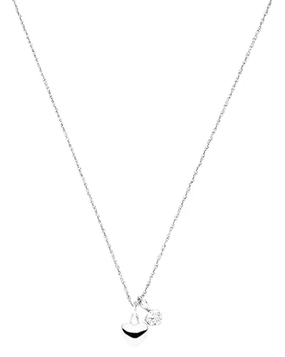 Purelei Brave Halskette für Damen – Elegante Hellsilber Kette mit Herz Anhänger - Filigrane Damen Halskette aus Edelstahl mit Silberbeschichtung, verziert mit einem Herzanhänger und Zirkonia. Verstellbar von 50–55 cm, ideal für verschiedene Styles und Anlässe.