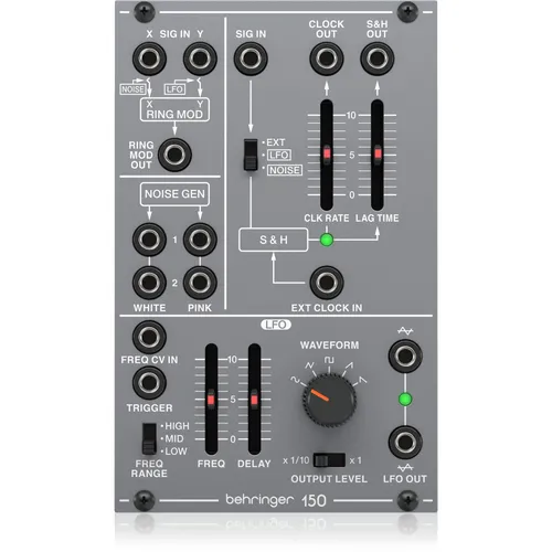 Behringer 150 Ringmod / Noise / S&H / LFO - Eurorack-Modul für Synthesizer mit Ringmodulator, Rauschgenerator und vielseitigen Modulationsmöglichkeiten - ideal für kreative Klangexperimente.