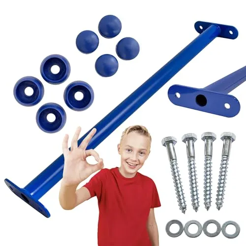 4iQ 5er Set Metall Kletterstange für Spielplatz – Robuste Reckstangen für Kinder - IDEAL FÜR SPIELPLÄTZE: Unsere Kletterstangen sind perfekt für Klimmzüge und akrobatische Übungen. Robuste Konstruktion aus pulverbeschichtetem Stahl, 60 cm lang und bis zu 100 kg belastbar. Schnelle Montage mit enthaltenen Schrauben.