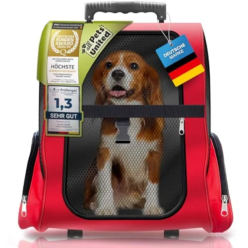 all Pets United Tiertransporttasche Hunde-Trolley - Tier-Transporttasche aus strapazierfähigem Nylon, ideal für Reisen mit Ihrem Haustier – bequem und praktisch mit Teleskoparm für einfaches Handling.