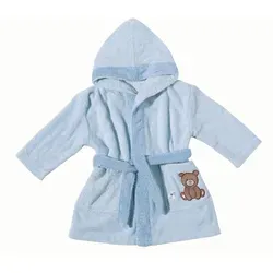 Egeria Babybademantel Teddy Bear - Bademantel für Babys aus Organic Cotton, mit kuscheliger Kapuze und süßer Teddy-Stickerei, ideal für nach dem Baden und Ausflüge ins Schwimmbad.
