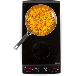 PRIMO PR304IKP Induktionskochplatte 2 Platten - 2900W - Schwarz - Die PRIMO PR304IKP Induktionskochplatte bietet 2 leistungsstarke Kochzonen mit 2900W. Ideal für kompakte Küchen, einfach zu bedienen mit Touch-Bedienung und sicherem Timer. Perfekt für schnelles und platzsparendes Kochen!