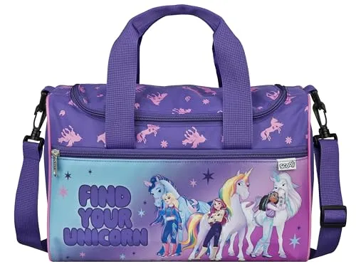 Scooli Unicorn Academy Sporttasche für Kinder – Praktische Umhängetasche mit verstellbarem Schultergurt - Geräumige Sporttasche mit stylischem Unicorn-Motiv – ideal für Schule und Freizeit. Viel Platz für Sportausrüstung und persönliche Dinge. Komfortabler Tragekomfort dank anpassbarem Schultergurt.