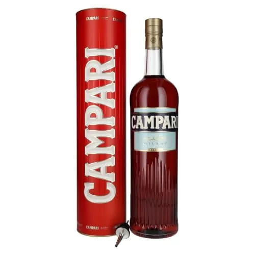 Campari Großflasche 3L mit Umkarton - Likör mit unvergleichlichem Aroma und spezieller Geschmacksnote, perfekt für gesellige Anlässe und Cocktails.