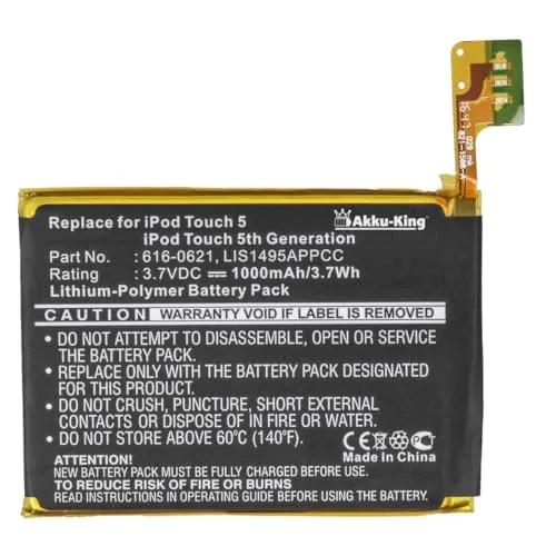 Akku-King Akku kompatibel mit Apple 616-0621 - Li-Polymer 1000mAh - für iPod Touch 5