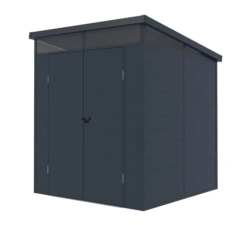 WESTMANN Gartenhaus Topia M - Kunststoff Gerätehaus Topia M, 2x2 m, wartungsarm mit Pultdach und Tageslichteinlass. Ideal für Ordnung im Garten und einfache Montage.