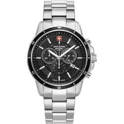 Swiss Alpine Military Douglas Chrono SAM7089.9137 Herrenuhr - Chronographen mit präzisem Schweizer Quarzwerk, 10 ATM wasserdicht und edlem silber-schwarzem Edelstahl-Design – ideal für Business und Outdoor.