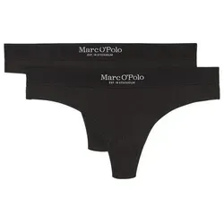 Marc O'Polo String Iconic Rib (2-St) unterhose unterwäsche tanga schwarz M
