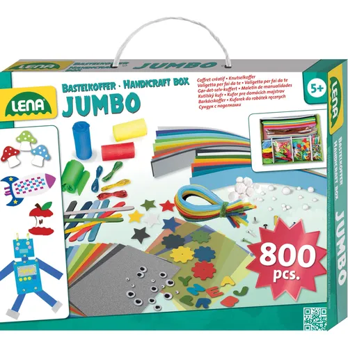 Lena Handicraft 800 pcs - Bastelspielzeug für kreative Köpfe - Modellieren mit 800 Teilen - fördert die Kreativität und Motorik von Kindern, ideal für Bastelprojekte und Freizeitaktivitäten.