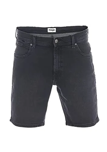 Wrangler Herren Jeans Short Texas Stretch Regular Fit Cash Schwarz - Jeans Shorts für Herren mit Regular Fit, elastischem Bund und bequemem Stretchmaterial. Ideal für lässige Sommeroutfits und perfekt kombinierbar.