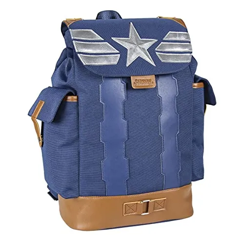 Cerdá Unisex-Kinder Mochila Casual Viaje Capitan Avengers Captain America Lässiger Reiserucksack, Mehrfarbig, 27.0 x 42.0 x 14.0 cm, CRD-2100002863