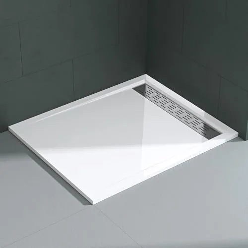 Mai & Mai Duschwanne 90x120cm - Flache Rechteckige Acryl-Wanne - Duschwanne Xetro04W, 5cm hoch und rutschfest, ideal für barrierefreies Duschen. Pflegeleicht und passt perfekt zu unseren Duschabtrennungen.