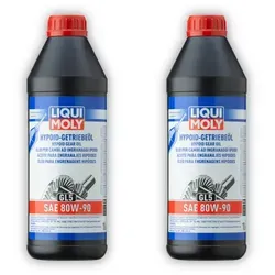LIQUI MOLY 4406 Getriebeöl Hypoid GL5 SAE 80W-90 - 2x1L - Getriebeöl für Achsgetriebe, ideal für Oldtimer, mit hervorragender Viskosität (80W-90) und hoher API GL-5 Spezifikation.