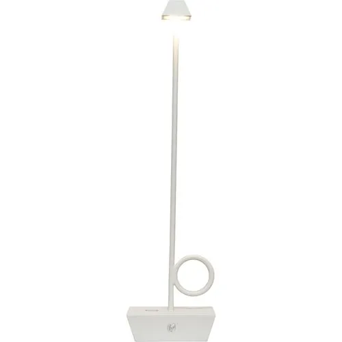 Broggi Lampada Bugia ricaricabile bianca - Technik - Elegante tragbare Tischleuchte mit Akku, IP54 Schutz, bis zu 7 Stunden Leuchtdauer und moderne Touch-Steuerung.