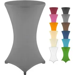 Gräfenstayn Stehtischhusse Stretchbezug Stehtisch Hussen, Elegante Stehtischhusse für Bistrotische grau 80 cm x 120 cm