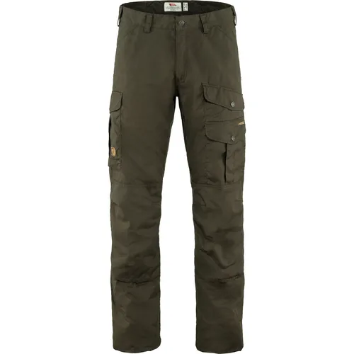 Fjällräven Barents Pro Trousers Men Dark Olive (52) - Wanderhosen aus strapazierfähigem G-1000 Material, wind- und wasserabweisend, ideal für Abenteuer in Gebirge und Wald. Mit praktischen Taschen und verstärkten Knien für maximale Funktionalität.