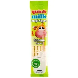 QUICK MILK - Banana - Trinkhalme mit Bananengeschmack - 30 g