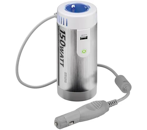 GOOBAY Wechselrichter 12V-230V 150W USB - Wechselrichter mit 150W Leistung und 2,4A USB-Ausgang, perfekt für den Einsatz im Auto oder beim Camping.