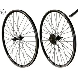 Redondo 26 Zoll Laufrad Set – V-Profil Hohlkammer Felge - Laufräder mit 26 Zoll V-Profil Hohlkammerfelge in Schwarz, inkl. 6-fach Shimano Kranz. Ideal für robuste Fahrräder, langlebig und leicht dank Aluminium 6061-T6.