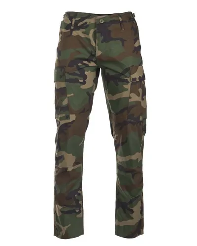 Mil-Tec Pantalon US BDU Ripstop Slim Fit Camouflage - Wanderhose mit 65 Gesäßtaschen, verstellbarer Bundweite und robustem Ripstop-Material - ideal für Outdoor-Abenteuer und militärische Einsätze.